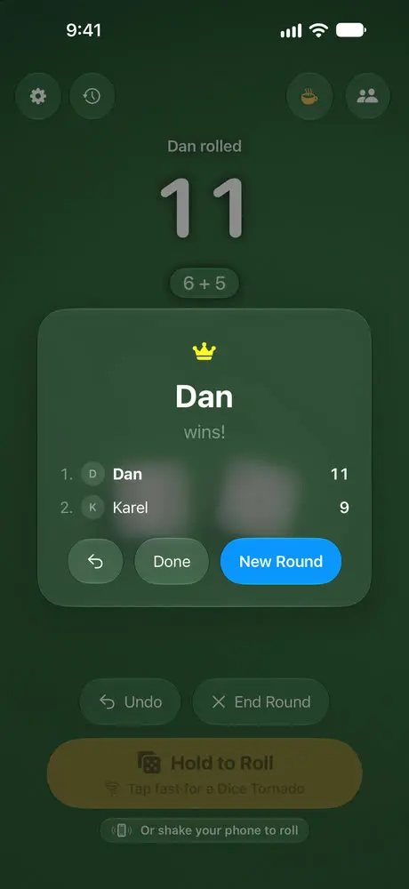 LuckyRoll: announcing the winner of a round